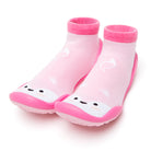 Pink sock-shoe with fox design.